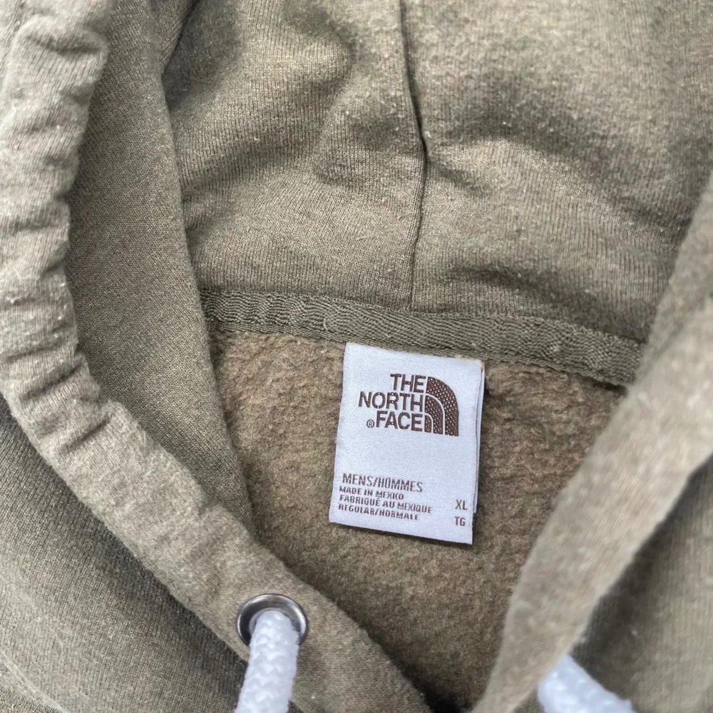 The North Face Hoodie Mens XL Pullover Olive Green Patch Logo Sweatshirt